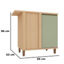 Ver imagem 3 de Balcão para Cozinha 100% MDF Canto Reto 95 cm 1 Porta Lótus Carvalho/Verde