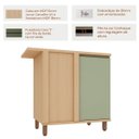 Ver imagem 2 de Balcão para Cozinha 100% MDF Canto Reto 95 cm 1 Porta Lótus Carvalho/Verde