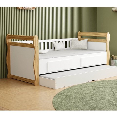 Bicama Infantil 100% MDF Vicky Espresso Móveis Branco/Brilho/Amêndoa