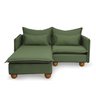 Sofá Modular 2 Lugares com Chaise e Pé Bolinha Sôma CabeCasa MadeiraOriginals - 3