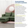 Sofá Modular 2 Lugares com Chaise e Pé Bolinha Sôma CabeCasa MadeiraOriginals - 11