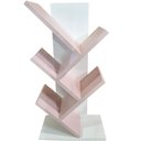 Ver imagem 1 de Livreiro Branco 60cm Partição Rosa Mdf Prateleira Estante Nicho Livros Revista Infantil