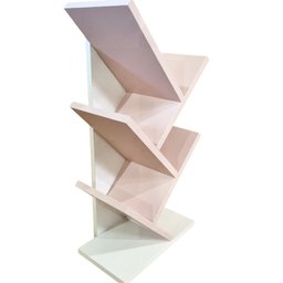 Livreiro Branco 60cm Partição Rosa Mdf Prateleira Estante Nicho Livros Revista Infantil - 3
