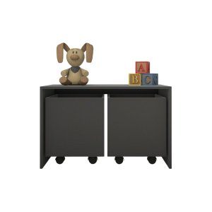 Mesa Organizadora de Brinquedos com 2 Baús 100% Mdf Plancasa:preto Tx