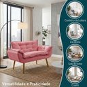 Ver imagem 3 de Namoradeira Decorativa Confortável para Sala Recepção Consultório  Manicure Alice Suede