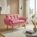 Ver imagem 1 de Namoradeira Decorativa Confortável para Sala Recepção Consultório  Manicure Alice Suede