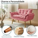 Ver imagem 2 de Namoradeira Decorativa Confortável Para Sala Recepção Consultório  Manicure Alice Suede