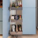 Ver imagem 2 de Coluna Deslizante Masutti Alta 152cm 4 Bandejas Ajustáveis Gaveteiro Organizador Cozinha Cinza