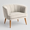 Ver imagem 3 de Poltrona Estofada Tecido Veludo Aconchegante Pés de Madeira para Sala de Estar Moderna