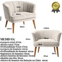 Ver imagem 2 de Poltrona Decorativa para Sala de Estar Espaço Gourmet Tecido Veludo Premium Base Estável