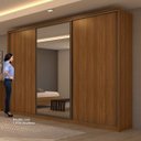 Ver mais imagens de Quarto de Casal Completo com Guarda-Roupa, Cama, Cômoda e 2 Mesa de Cabeceiras Spazio Móveis Lopas
