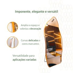 Espelho Grande Corpo Inteiro com Moldura Metal Orgânico 170x70cm com Suporte de Chão - 4