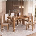 Ver imagem 7 de Conjunto Sala de Jantar com 6 Cadeiras Luana Yescasa Marrom/Mel/Off White