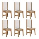 Ver mais imagens de Conjunto Sala de Jantar com 6 Cadeiras Luana Yescasa Marrom/Mel/Off White