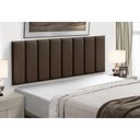 Ver imagem 1 de Kit 7 Cabeceiras Painel Modular Cama Box Casal Veludo Marrom Madelina Decor