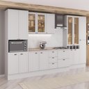 Ver imagem 1 de Cozinha Milla Lara 15 Portas 5 Gavetas MDF 360cm Branca Móveis Carraro