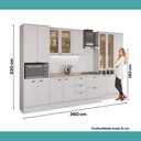 Ver imagem 2 de Cozinha Milla Lara 15 Portas 5 Gavetas MDF 360cm Branca Móveis Carraro