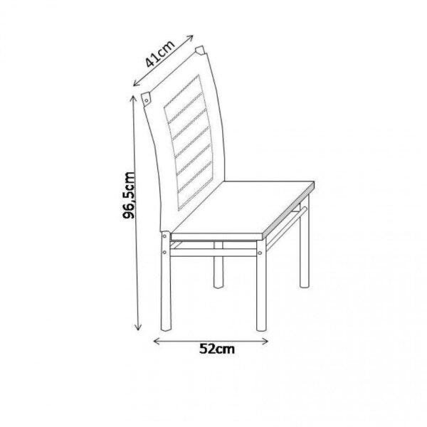Conjunto Sala de Jantar Mesa Tampo MDP 160cmx90cm 6 Cadeiras Liana Espresso Móveis - 4
