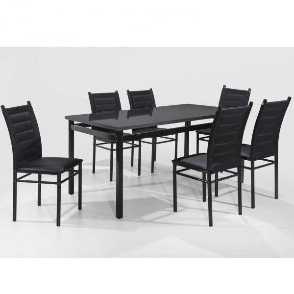 Conjunto Sala de Jantar Mesa Tampo MDP 160cmx90cm 6 Cadeiras Liana Espresso Móveis - 2