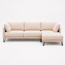 Ver imagem 5 de Sofá Sala de Estar Atena Chaise Direito Pés de Ferro 254cm 4 Lugares Linho Off White M1 - Monari Des