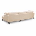 Ver imagem 7 de Sofá Sala de Estar Atena Chaise Direito Pés de Ferro 254cm 4 Lugares Linho Off White M1 - Monari Des