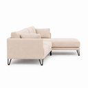 Ver imagem 6 de Sofá Sala de Estar Atena Chaise Direito Pés de Ferro 254cm 4 Lugares Linho Off White M1 - Monari Des