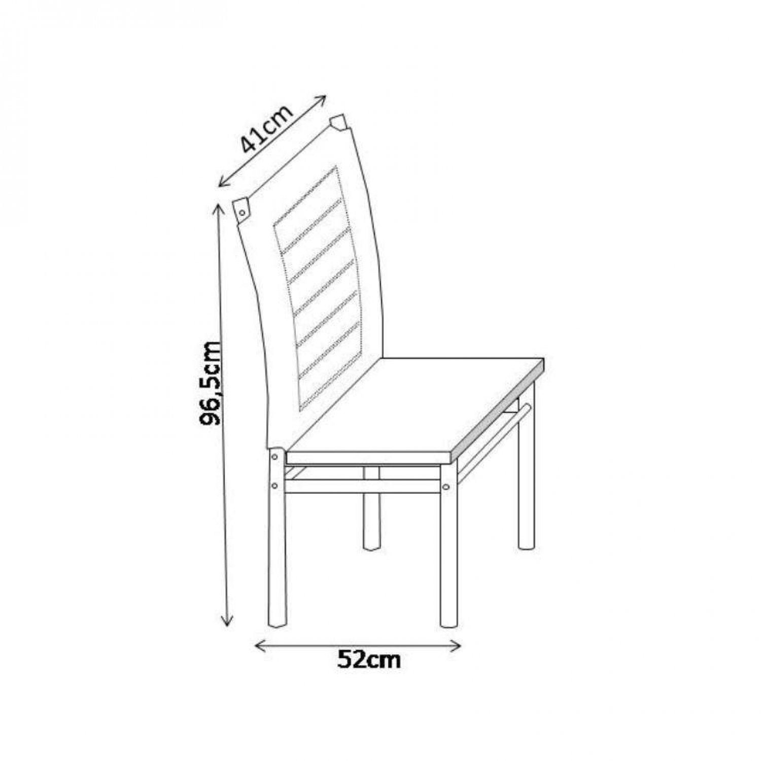 Conjunto Sala de Jantar Mesa com 4 Cadeiras Liana Espresso Móveis - 4