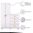 Ver imagem 3 de Cômoda Roupeiro Allure 4 Gavetas 2 Portas com Prateleiras Branco G98 - Gran Belo
