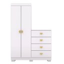 Ver imagem 7 de Cômoda Roupeiro Allure 4 Gavetas 2 Portas com Prateleiras Branco G98 - Gran Belo