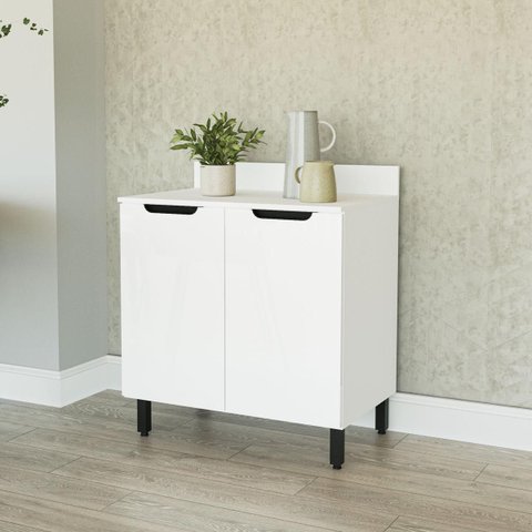 Balcão de Cozinha Meena 80x92,5cm com Prateleira e 2 Portas Branco 250011