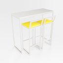 Ver imagem 1 de Bancada Cozinha Balcão Gourmet Branco 2 Banquetas Estofado Br