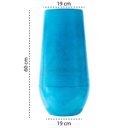 Ver imagem 2 de Vaso Para Plantas Cônico Alto 60cm Para Área Externa ou Interna Azul Marmorizado