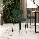 Ver imagem 2 de Kit 08 Cadeiras Decorativas Estofada Para Sala De Jantar Barcelona L02 Bouclê Verde - Lyam Decor