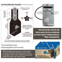 Exaustor para Churrasqueira com Iluminação Ventosol 60w Exc - 7