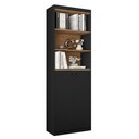 Ver imagem 3 de Estante Livreiro com 5 Prateleiras e 2 Portas Gold Luxo - Dullar Móveis:preto