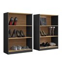 Ver imagem 4 de Estante Livreiro com 5 Prateleiras e 2 Portas Gold Luxo - Dullar Móveis:preto