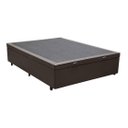 Ver imagem 2 de Cama Báu Box Base Casal Marrom Corino com Pistões a Gás. 138x188