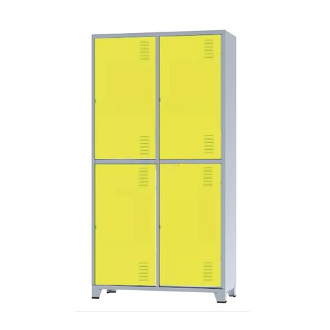 Roupeiro de Aço Insalubre 4 Portas Vestiário Nr 18/24 com Chave Amarelo