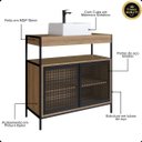 Ver imagem 4 de Armário Gabinete para Banheiro Grade Industrial com Cuba Branca Mel