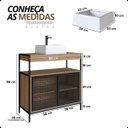 Ver imagem 3 de Armário Gabinete para Banheiro Grade Industrial com Cuba Branca Mel