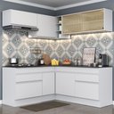 Ver imagem 2 de Armário de Cozinha Completa de Canto com Rodapé Veneza Multimóveis MP2097.891 Branco