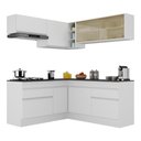 Ver imagem 3 de Armário de Cozinha Completa de Canto com Rodapé Veneza Multimóveis MP2097.891 Branco