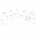 Ver imagem 3 de Escrivaninha Mesa Escritório em L 1,80x1,60M com 2 Gavetas Work30