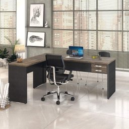 Mesa de Escritório em L 1,80x1,60M com 2 Gavetas Work30  - 1