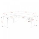 Ver imagem 3 de Escrivaninha Mesa Escritório em L 1,80x1,60M com 2 Gavetas Work30