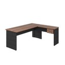 Ver imagem 2 de Escrivaninha Mesa Escritório em L com Work30 2 Gavetas 180cm Nogal E Preto Ônix