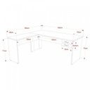 Ver imagem 3 de Escrivaninha Mesa Escritório em L 1,80x1,60M com 2 Gavetas Work30