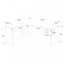 Ver imagem 3 de Escrivaninha Mesa Escritório em L 1,60x1,60M com 2 Gavetas Work30