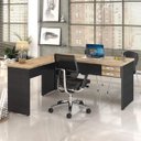 Ver imagem 1 de Escrivaninha Mesa Escritório em L 1,60x1,60M com 2 Gavetas Work30