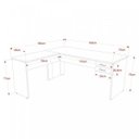 Ver imagem 3 de Escrivaninha Mesa Escritório em L 1,60x1,60M com 2 Gavetas Work30